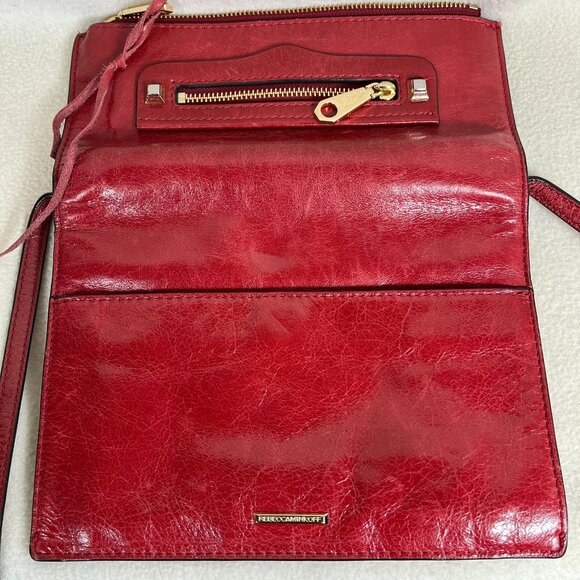 Rebecca Minkoff Red Grained Leather Adjustable Size Strap Crossbody Bag - Picture 4 of 15